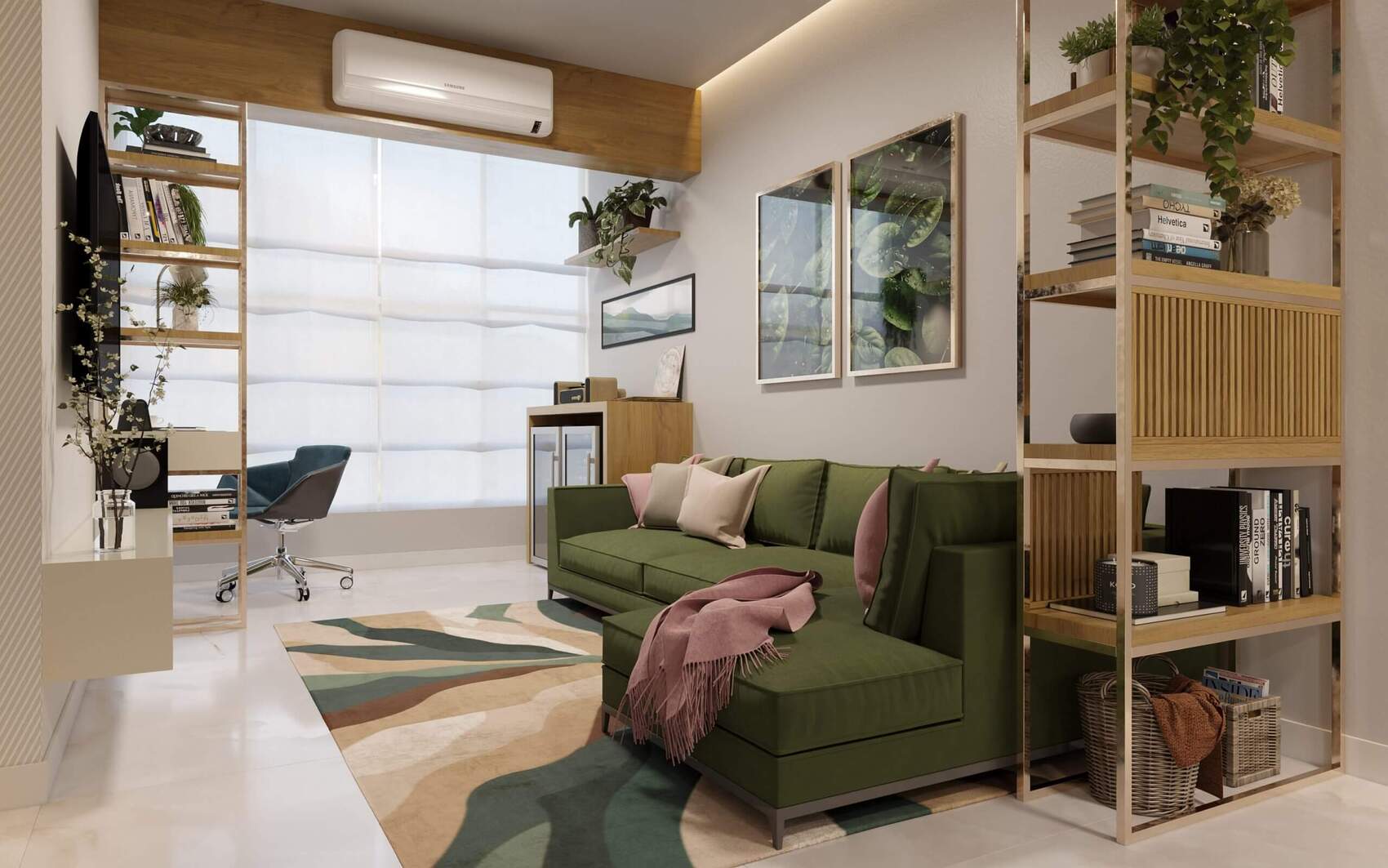 Flutua Arquitetura Picarras Criciuma Interiores Paisagismo Engenharia e BIM AP Sevilha Apartamento Living Sala Cozinha CAM 06 scaled 1 1